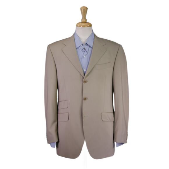 Tombolini Wool Blazer Solid Tan 3-Btn Handmade Jacket 40R - Picture 1 of 11